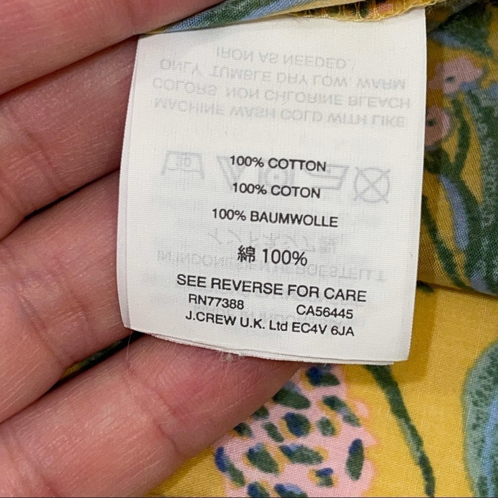 Madewell Ruffle Sleeve Button Down Top Painted Blooms XXS - Picture 13 of 16